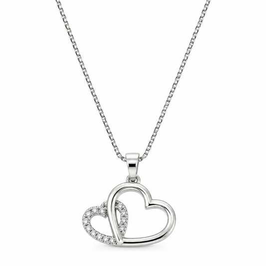 Collar en oro de 14 Kilates con corazones y circonias | 6040143LQ