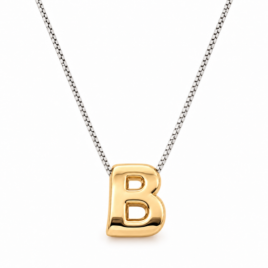 Cadena con inicial B en 3D oro 14K Amarillo
