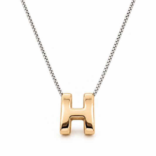 Inicial H en 3D oro 14K Amarillo