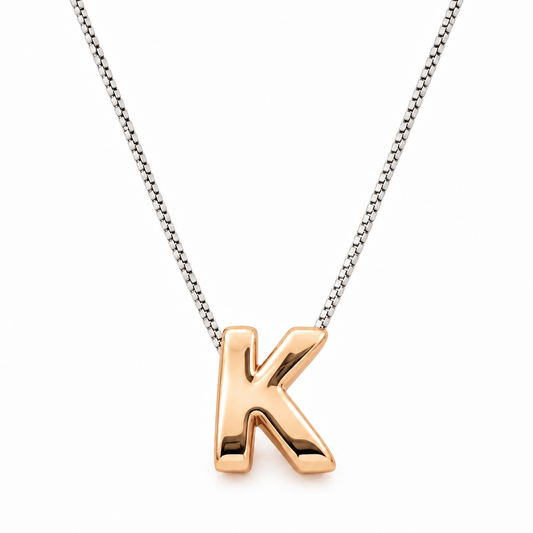 Inicial K en 3D oro 14K Amarillo