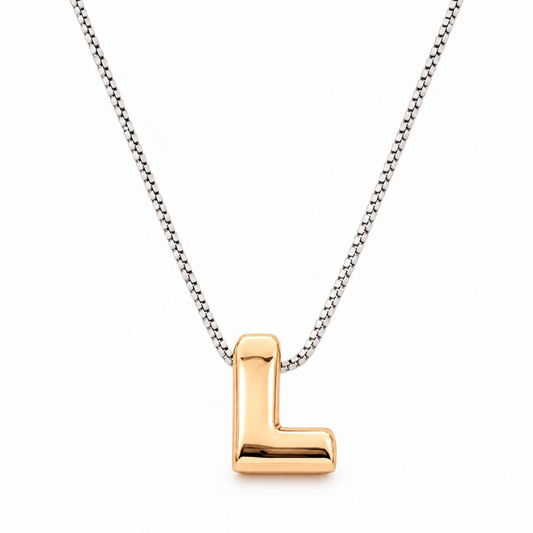 Inicial L en 3D oro 14K Amarillo