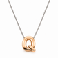 Inicial Q en 3D oro 14K Amarillo