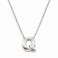 Inicial Q en 3D oro 14K Blanco