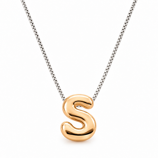 Inicial S en 3D oro 14K Amarillo