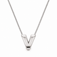 Inicial V en 3D oro 14K Blanco