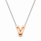 Inicial V en 3D oro 14K Rosa