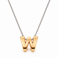 Inicial W en 3D oro 14K Amarillo