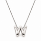 Inicial W en 3D oro 14K Blanco