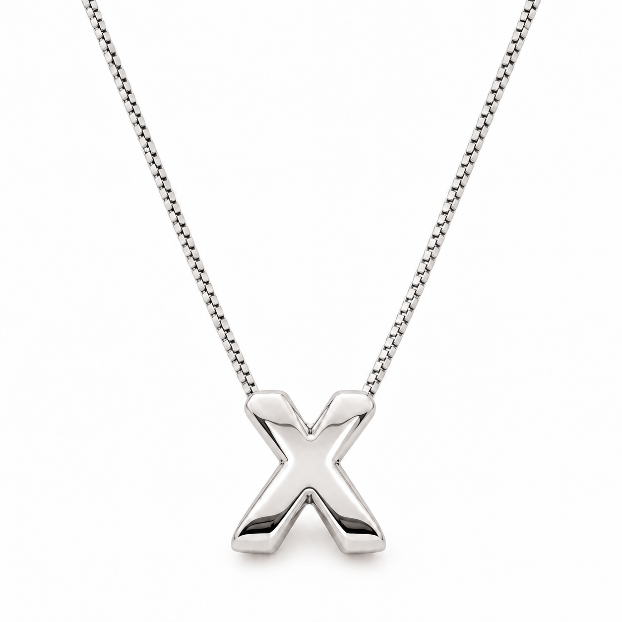 Inicial X en 3D oro 14K Blanco