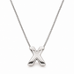 Inicial X en 3D oro 14K Blanco