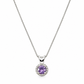 6040150LQ Collar en oro blanco de 14 Kilates con piedra lila