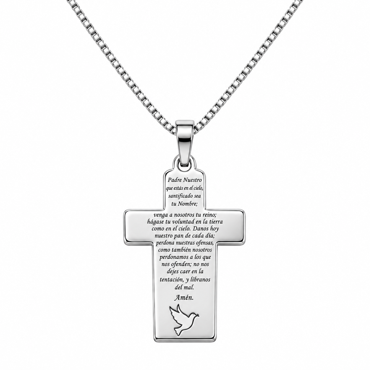 6040193LQ Collar con colgante con oración Padre Nuestro en oro de 14 Kilates