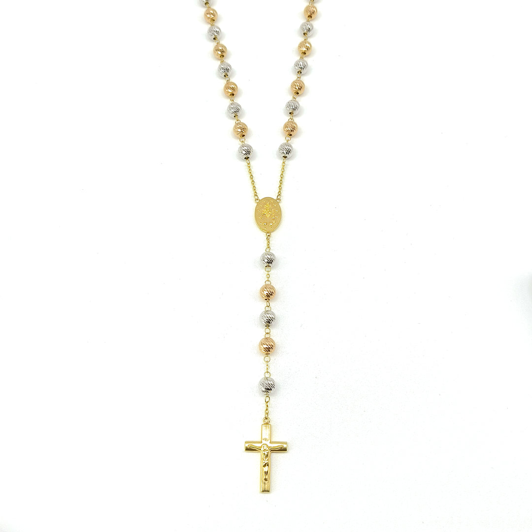 6040251LQ Rosario en oro florentino de 14 Kilates