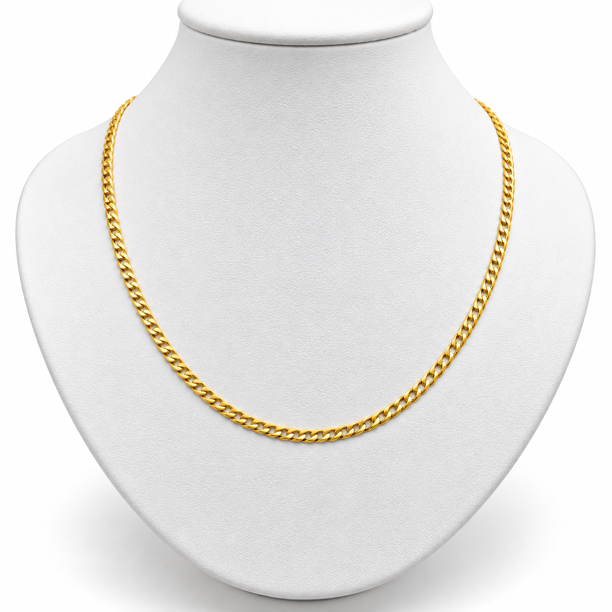 6050093LQ Cadena barbada en oro amarillo de 10 Kilates. Disponible en 60cm