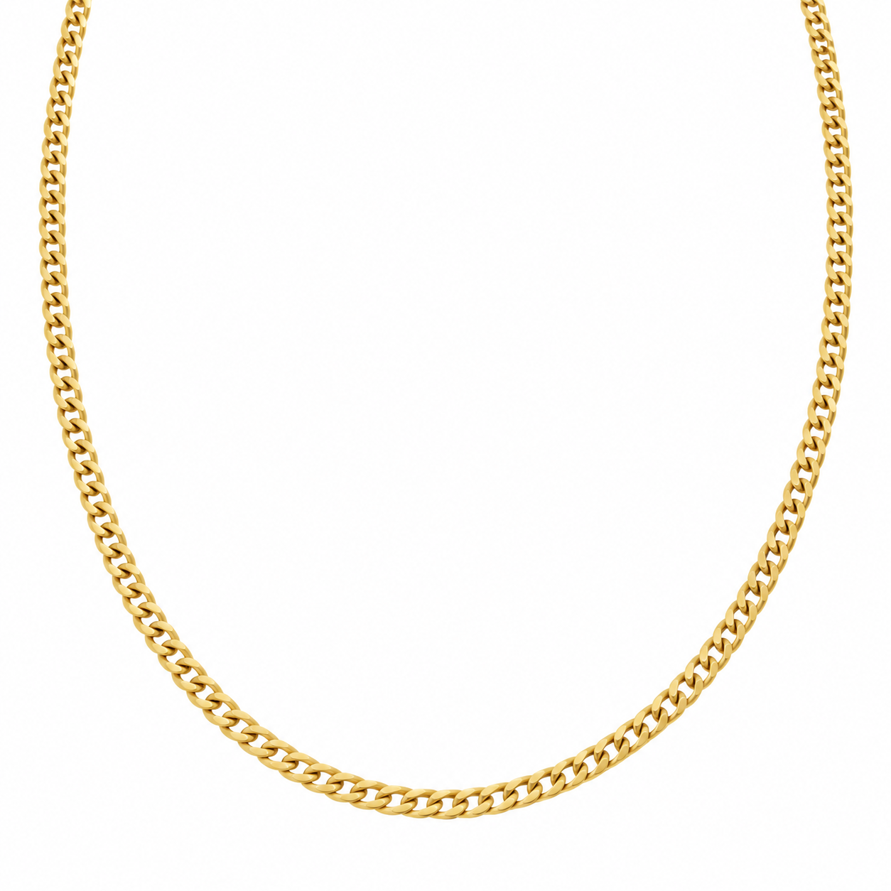 6050093LQ Cadena barbada en oro amarillo de 10 Kilates. Disponible en 60cm