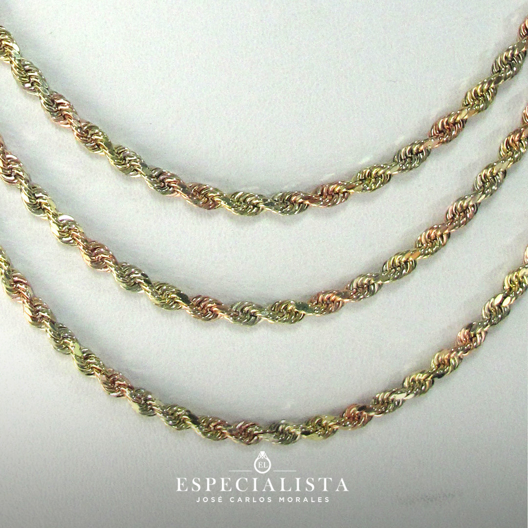 6050101LQ Cadena tipo torsal en oro florentino de 10 Kilates. – Joyería ...