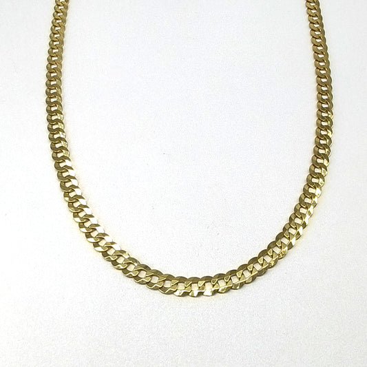 6050142LQ Cadena tipo cubana en oro amarillo de 10 kilates.