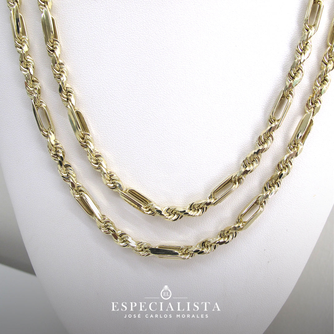 6050146LQ Cadena tipo torsal figaro en oro amarillo de 10 Kilates ...