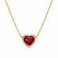 6050148LQ Collar dorado con corazón de rubí en oro de 10 Kilates