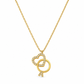 6050151LQ Collar en oro amarillo de 10 Kilates con Corazón y Anillo