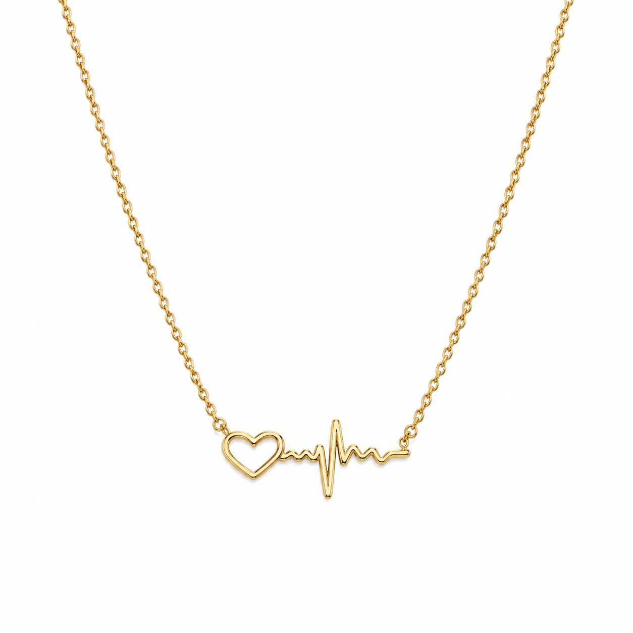 6050165LQ Collar de latido cardíaco en oro de 10 Kilates