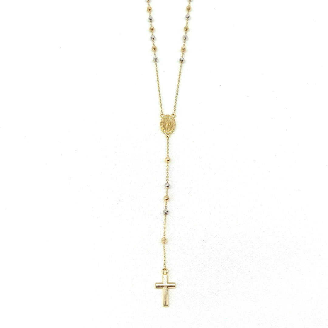 6050178LQ Rosario en oro florentino de 10 Kilates
