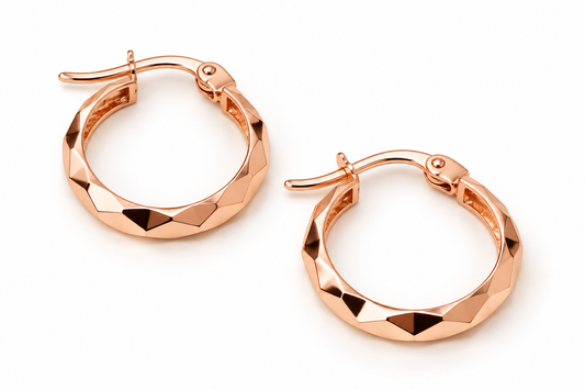 Arracadas lisas en oro rosa de 14K | 610009RLQ