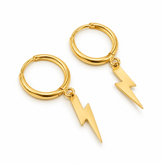 Arracadas con rayo colgante en oro amarillo de 14K | 610124LQ