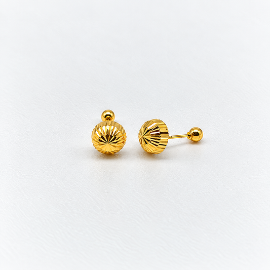 Broqueles tipo hongo en oro amarillo de 10K | 61AR10006LQ
