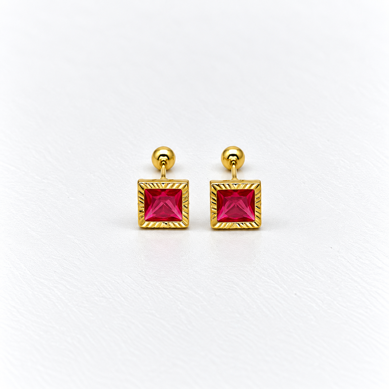 61AR10019LQ Broqueles en oro de 10 Kilates con piedra de color