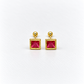 61AR10019LQ Broqueles en oro de 10 Kilates con piedra de color