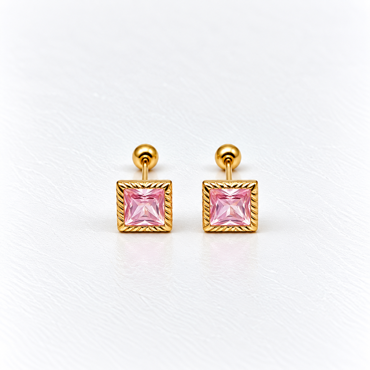61AR10019LQ Broqueles en oro de 10 Kilates con piedra de color