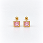 61AR10019LQ Broqueles en oro de 10 Kilates con piedra de color