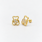 61AR10083LQ Aretes en oro de 10 Kilates de osito con gemas brillantes