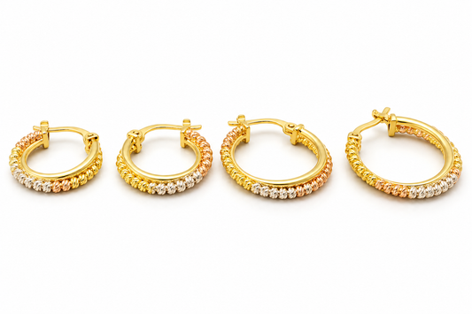 Arracadas con piedras en oro amarillo de 10K | 61AR10129LQ