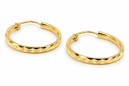 Arracadas con textura de rombos en oro amarillo de 10K | 61AR10348LQ