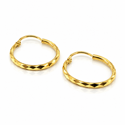Arracadas con diseño de rombos en oro amarillo de 10K | 61AR10359LQ