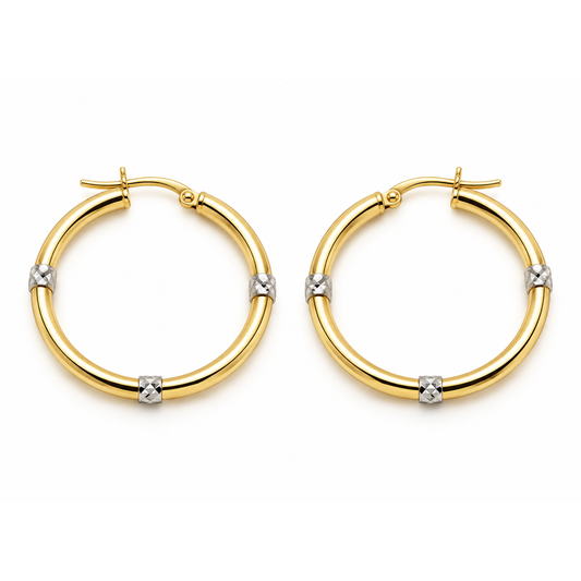 Arracadas con detalles circulares en oro amarillo de 10K | 61AR10362LQ