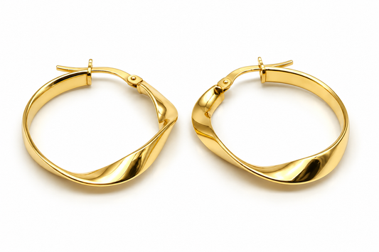 Arracadas de diseño curvo en oro amarillo de 10K | 61AR10368LQ