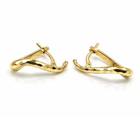 Arracadas de diseño cruzado en oro amarillo de 10K | 61AR10376LQ