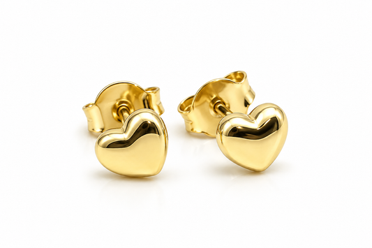 Broqueles de corazón en oro amarillo de 10K | 61AR10424LQ