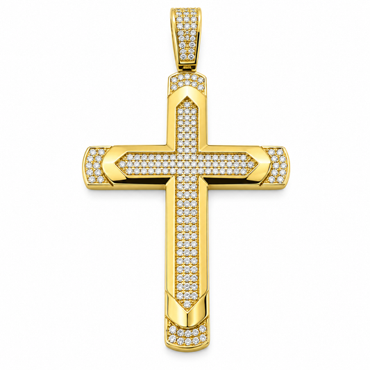 Cruz en oro amarillo de 10K con circonias | 6310010LQ