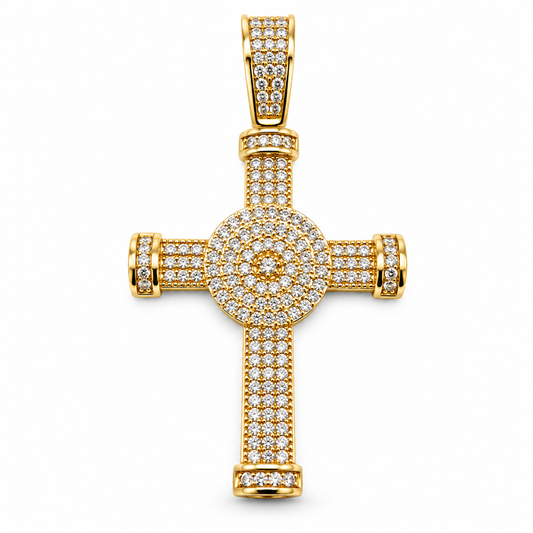 Cruz en oro amarillo de 10K con circonias | 6310011LQ