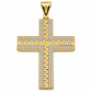 6310015LQ Cruz en Oro Amarillo de 10 Kilates con circonias