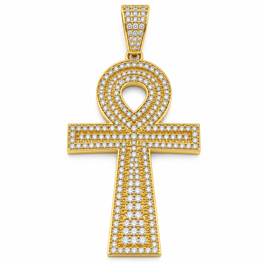 Cruz en oro amarillo de 10K con circonias | 6310024LQ