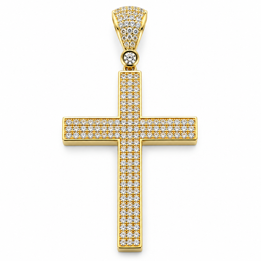 Cruz en oro amarillo de 10K con circonias | 6310031LQ