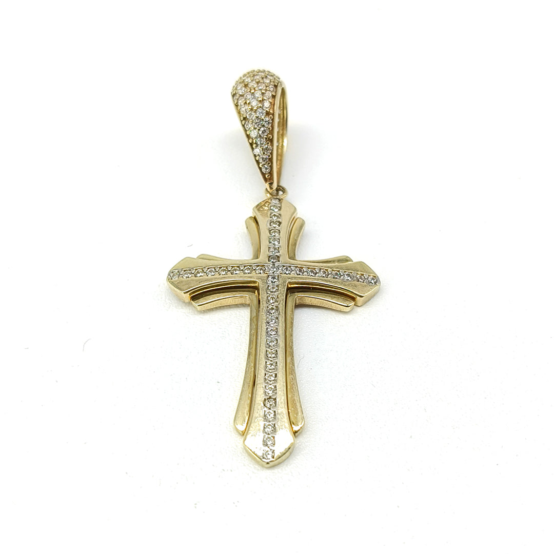 6310032LQ Cruz en oro amarillo de 10 Kilates