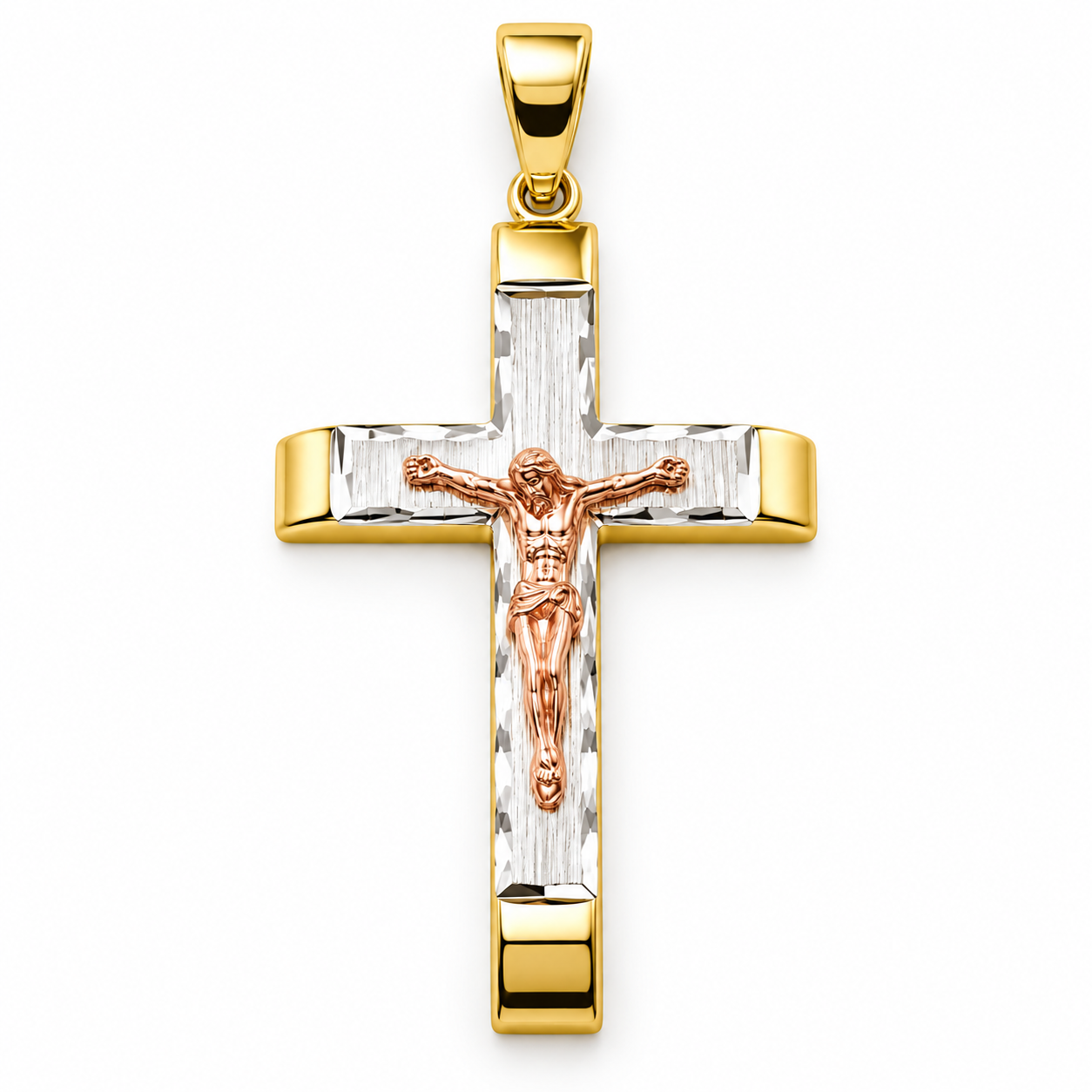 6310037LQ Cruz en oro florentino de 10 Kilates.