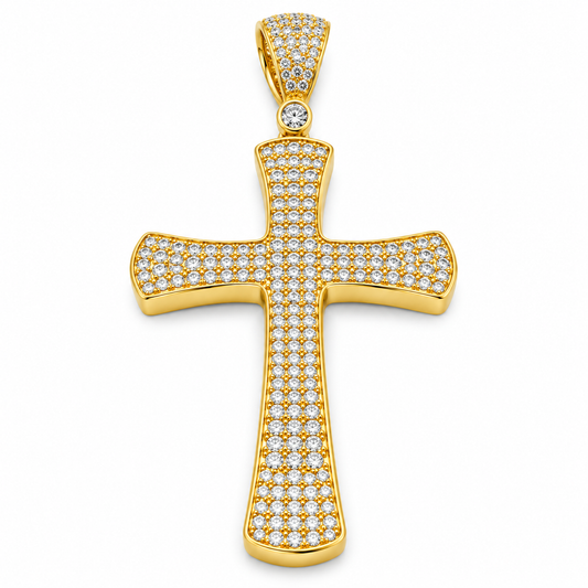 Cruz en oro amarillo de 10K con circonias | 6310049LQ