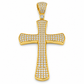 6310049LQ Cruz en oro amarillo de 10 Kilates con circonias